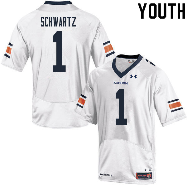 Youth Auburn Tigers #1 Anthony Schwartz White 2020 College Stitched Football Jersey